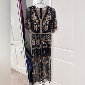 Long black and gold dress